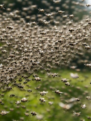 découvrez la danse captivante d'un essaim de mouches, un phénomène naturel fascinant à observer en pleine nature.