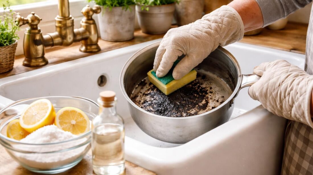 découvrez nos astuces de grand-mère pour nettoyer facilement une casserole brûlée et lui redonner son éclat sans effort.