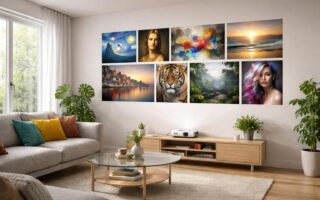 découvrez comment simuler une galerie murale dans votre salon grâce à un vidéoprojecteur acer pour une décoration unique et modulable.