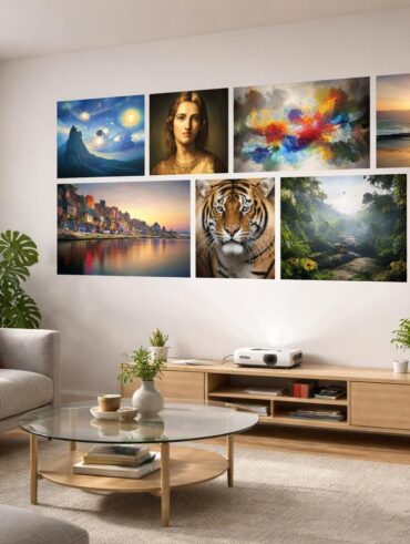 découvrez comment simuler une galerie murale dans votre salon grâce à un vidéoprojecteur acer pour une décoration unique et modulable.
