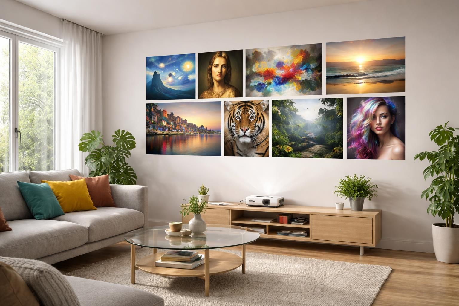découvrez comment simuler une galerie murale dans votre salon grâce à un vidéoprojecteur acer pour une décoration unique et modulable.