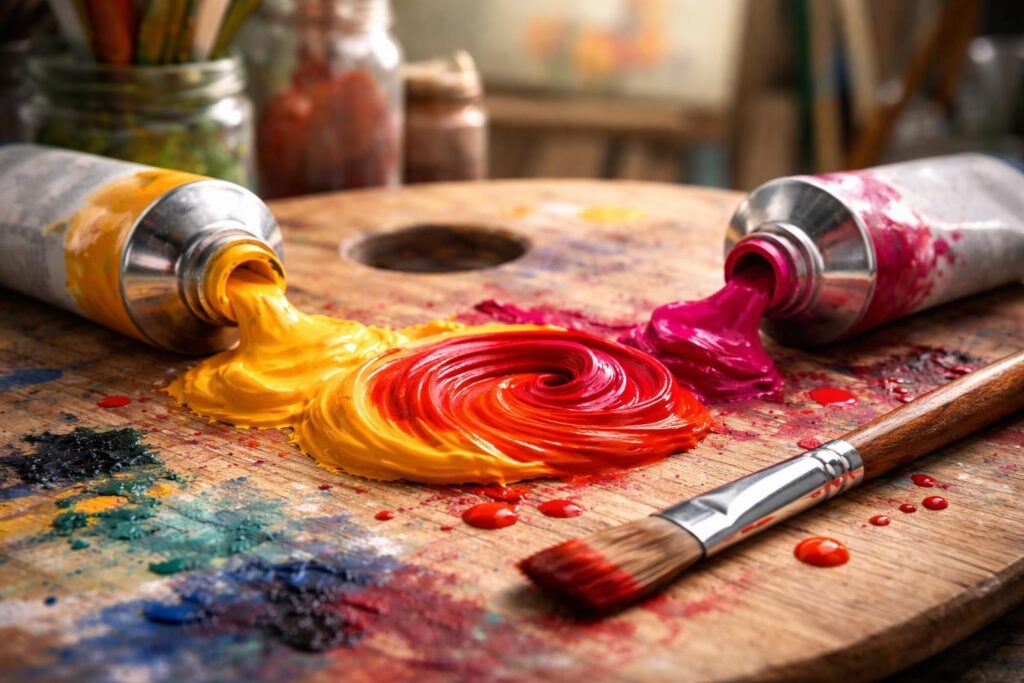 découvrez comment créer la couleur rouge en mélangeant deux couleurs en peinture grâce aux astuces et secrets des artistes professionnels.