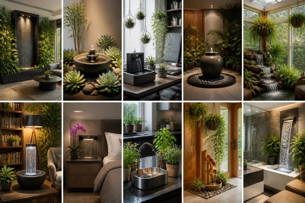 découvrez les 10 plus belles idées de décoration pour sublimer votre intérieur grâce à une fontaine avec plantes, alliant élégance et nature pour un espace apaisant.